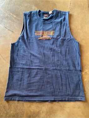 VTG Y2K Orange County Choppers Navy Sleeveless Motorcycle Tee